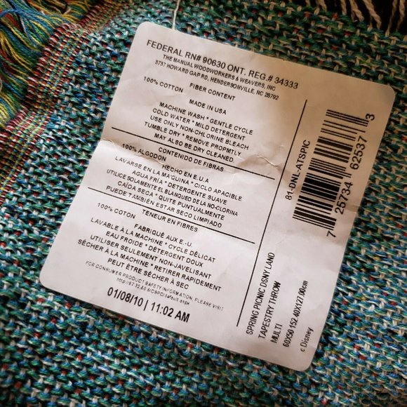 Disneyland Resort 60" x 50" Tapestry Woven Throw Blanket - Picture 5 of 5